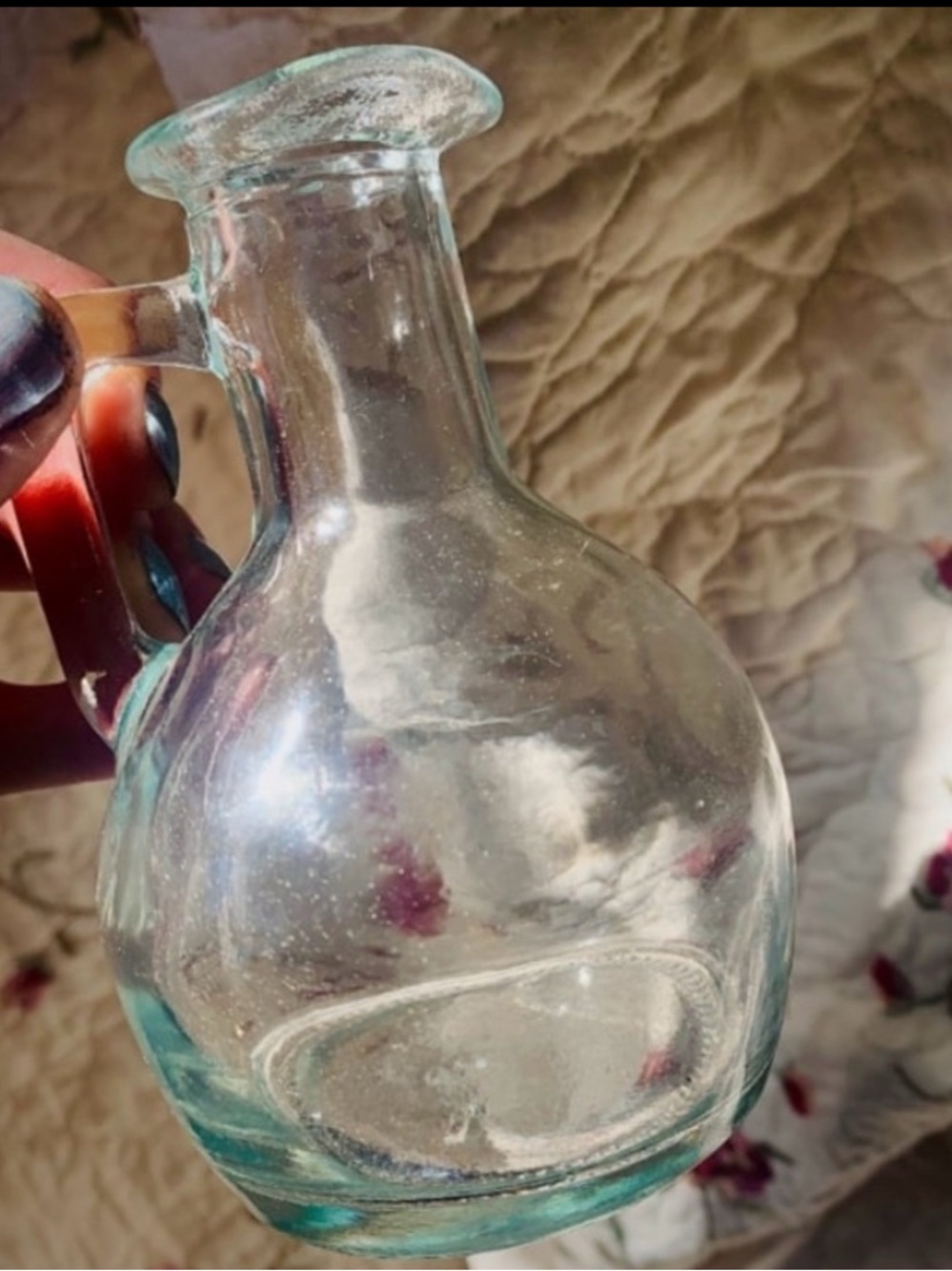 small glass cruet / decanter x cottagecore home decor accent
